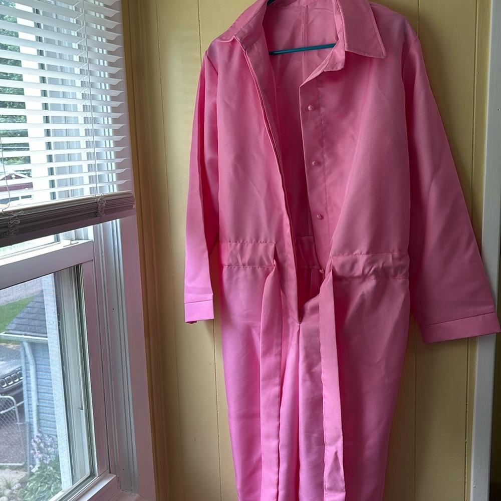 Long sleeve pink jumpsuit